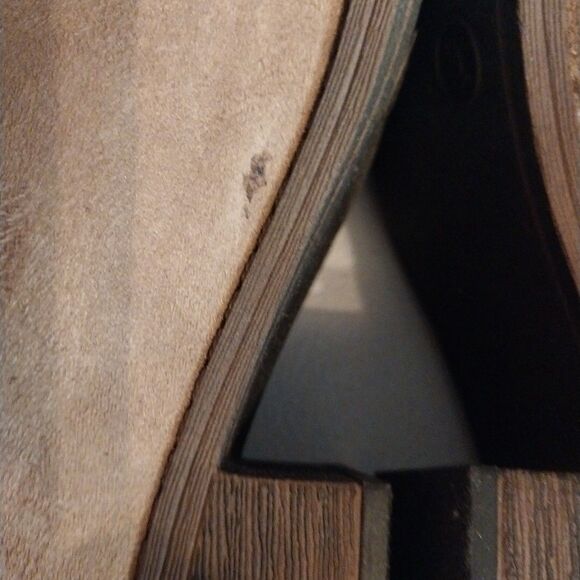 Falls Creek Booties Sz 9 Tan Cut Out Zippered Back Faux Suede Western Cowgirl - Picture 6 of 12